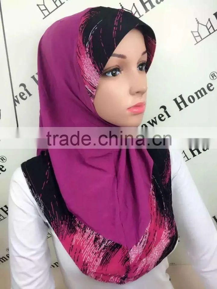 H278 new style one piece hijab,print hijab