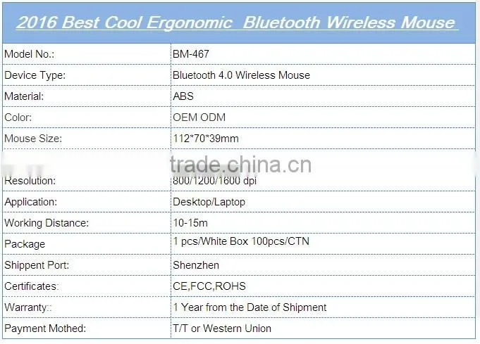 High quality custom logo Bluetooth Wireless Mouse