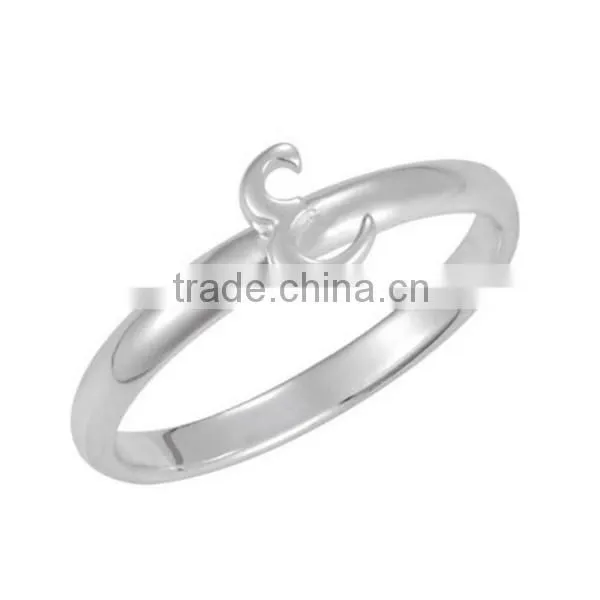 925 Sterling Silver Letter E Ring Initial
