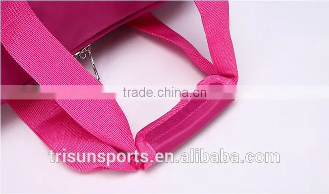 2015 latest handled women polyester colorful gym bag from china