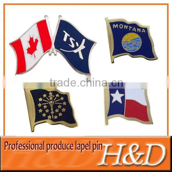 zinc alloy cross flag lapel pin factory price