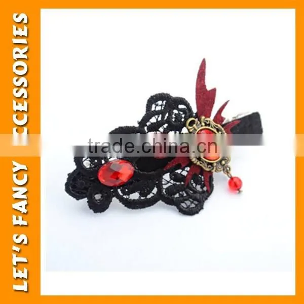 PGHD0318 Fashion jewelry magic fancy lace hair clip with crystal decorated