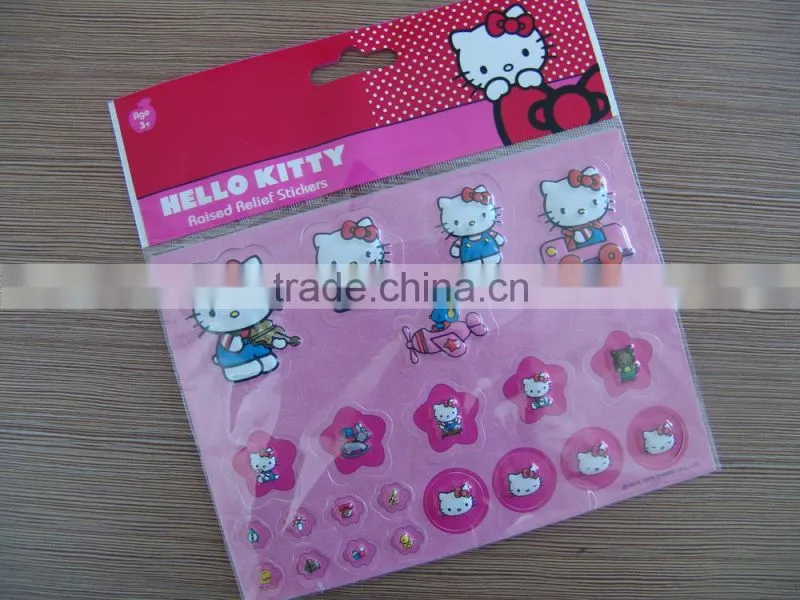 3D cartoon bubble stickers for kids 3d wallpaper stickers custom cartoon 3d bubble foam puffy sticker
