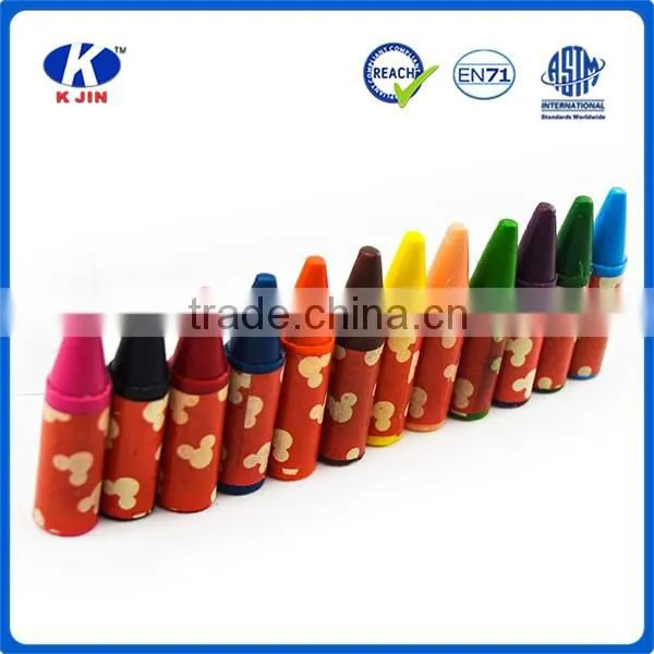 2016 hot sale 8 color fluorescent crayon into paper box for the kindergarten children