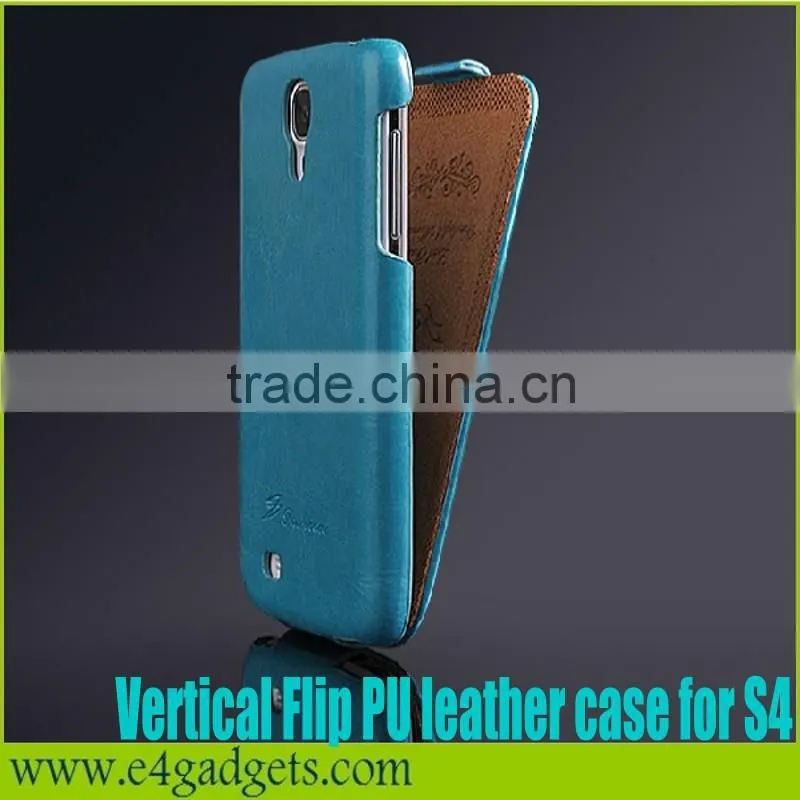 2014 new products Hot Selling Luxury Vertical Flip PU Leather phone case for Samsung galaxy s4,for Samsung Galaxy s4 case