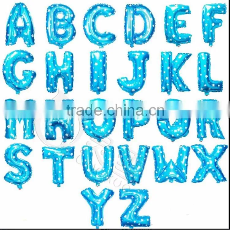 Gold and Silver Alphabet Balloons, Aluminium Foil Letter Balloons