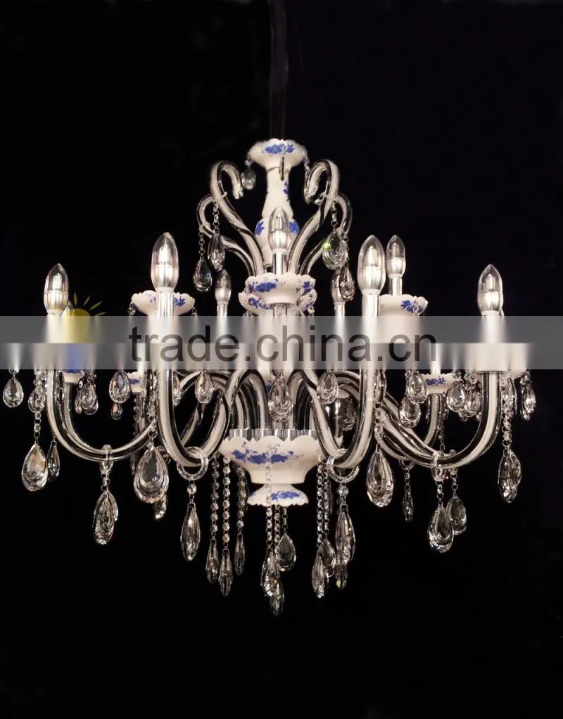 Vintage glass crystal led pendant light