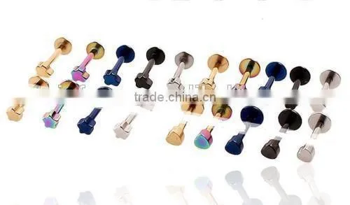 Surgical Steel Screw fit Top Lip Labrets Ear Studs