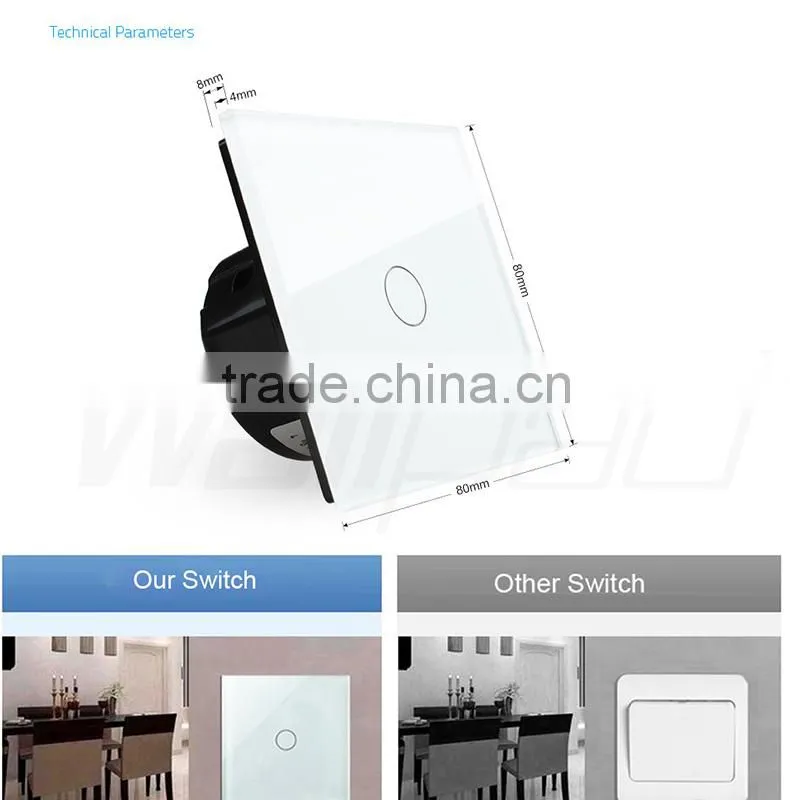 China Supplier Wallpad Luxury Waterproof Black Crystal Glass 110~250V RJ45 Computer Internet Network Wall Socket Switch