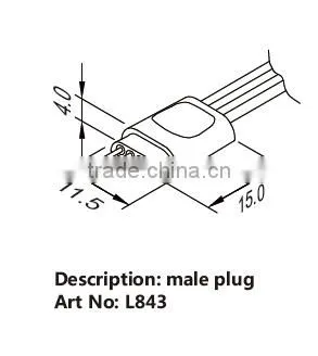 24V Fast 5050 SMD led Strip Connectors (L843) Male Plug 4 pin with 4 wires