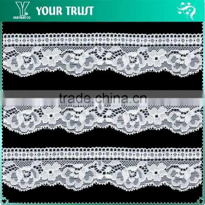Width 14.0 Centimeter White Stretch Tape Trim Spandex Jacquard Elastic Lace