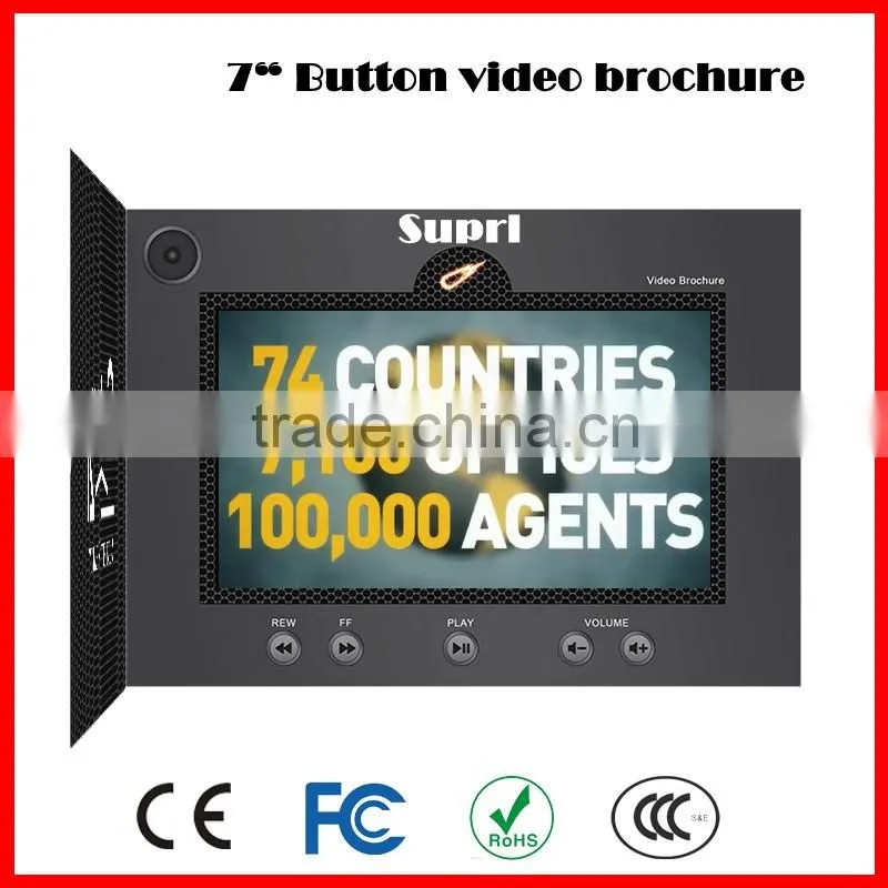 2016 Newest Design Video Postcard/ Video Mailer/ LCD Video Brochure Card