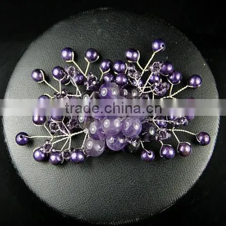 Purple crystal dubai brooch