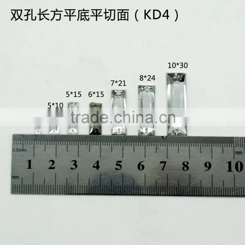 KD4 baguette 6*15 7*21 8*24 flat back sew on acrylic rhinestones for fashion decoration, craft making, garment bags accessories