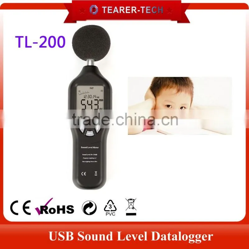 Digital SOUND NOISE LEVEL METER 30~130 dB Decibel DATA Logger USB CD Software (TL-200)