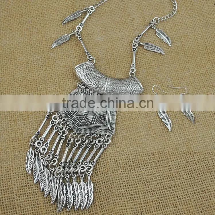 long leaf italian 18k gold plated jewelry set, set jewelry