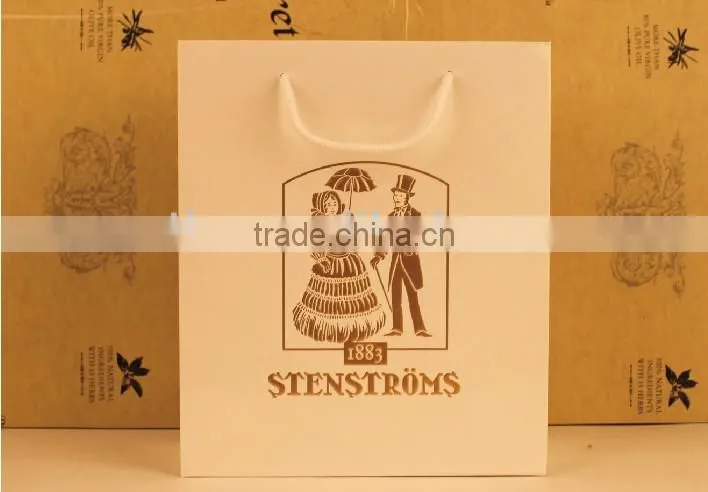 Hot selling cheap price hot stamping gift paper bag with handles