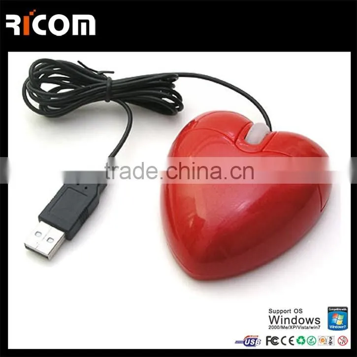 Wired retractable optical usb shenzhen manufacturer heart shaped mini mouse