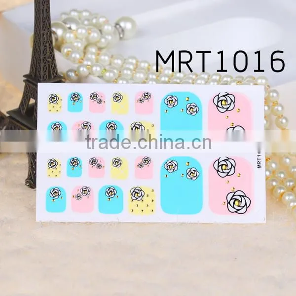 Beauty Sticker GMP Popular flower design nail decal sticker,toe nail sticker