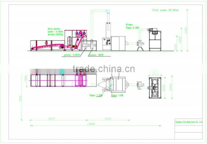 QL006G bale opener and polyester balls forming machine