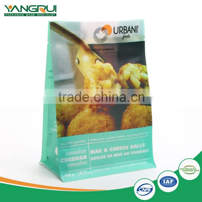 transparent square bottom with window printed heat seal plastic bag