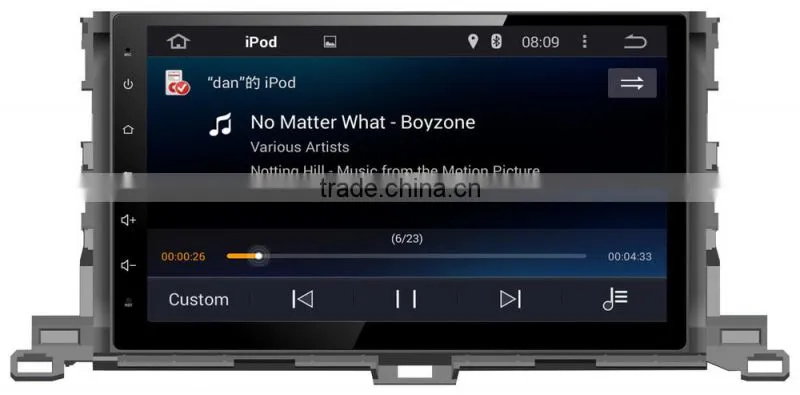 10.2 Inch android car dvd player for toyota 2015 highlander