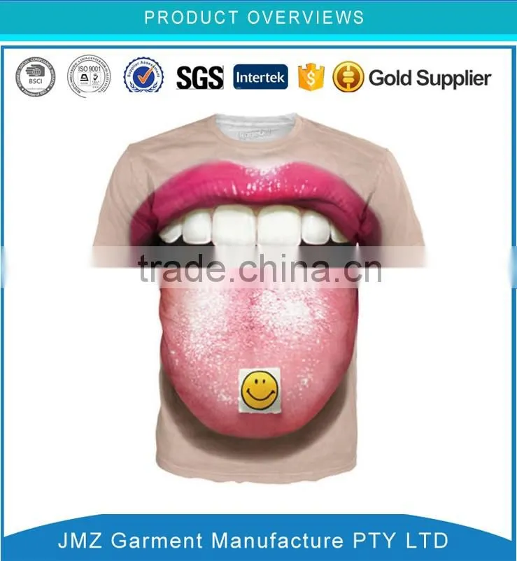 Fashion mens clothing 3D print shirt mens t shirt factory oem