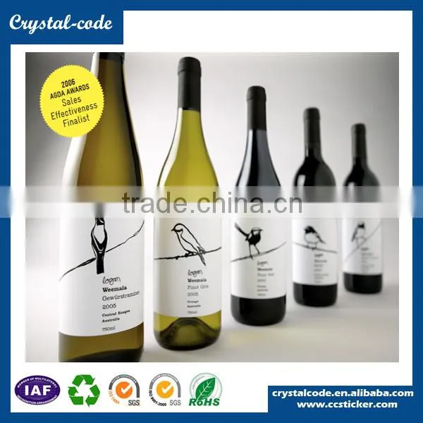 Alibaba whlesale private label wine bottle metal custom shape wine neck adhesive wine sticker