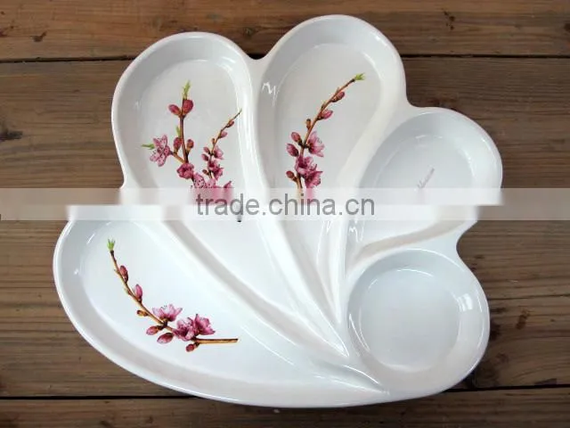 DFC ceramic rectangle cake plate with plastic cover