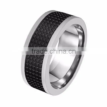 Black plating titanium jewelry men's ring , Tungsten carbide rings for men