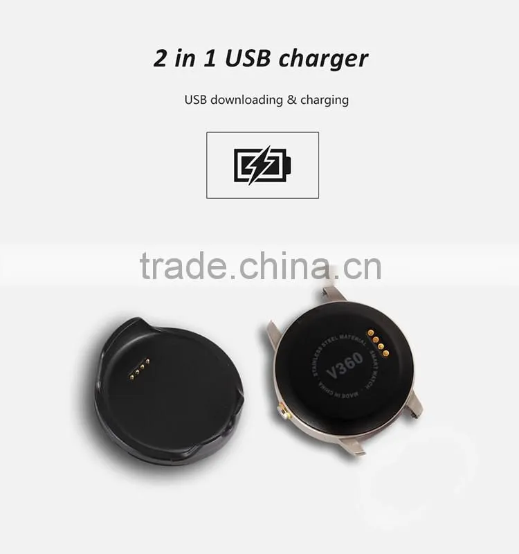 2016 Update V360 Smart Watch V360 1.22 inch 2.0M camera Bluetooth pedometer for android phone smartwatch for All Smartphone