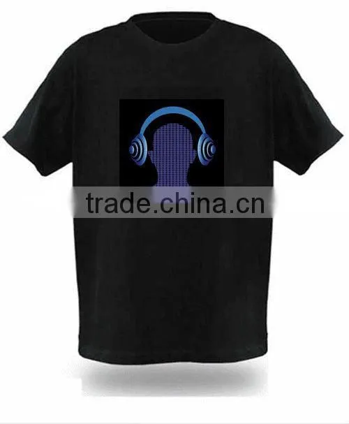 Newest wireless el t-shirt equaliser lighting el t-shirt