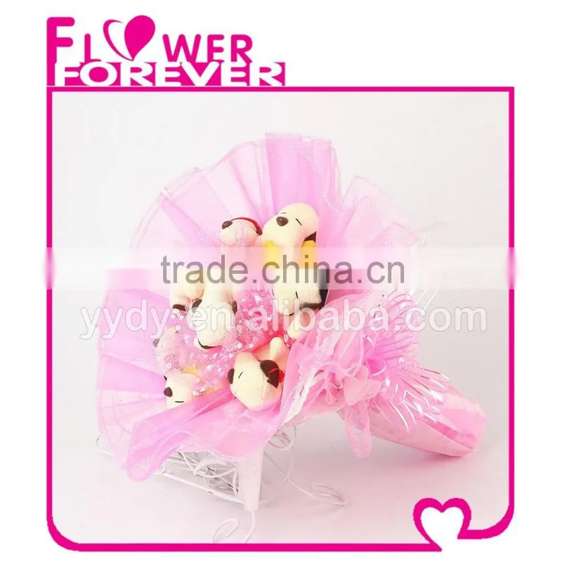 Lovely Gift Plush Doll Dog Bouquet Toy