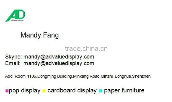 China factory production display custom corrugated book cardboard pallet floor