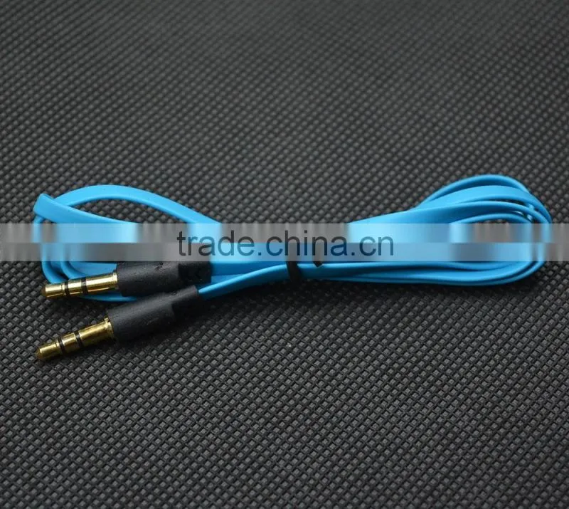 3FT 3.5mm Male To Male Noodle Jack Audio Stereo Aux Cable Adapter for PC iPhone iPod
