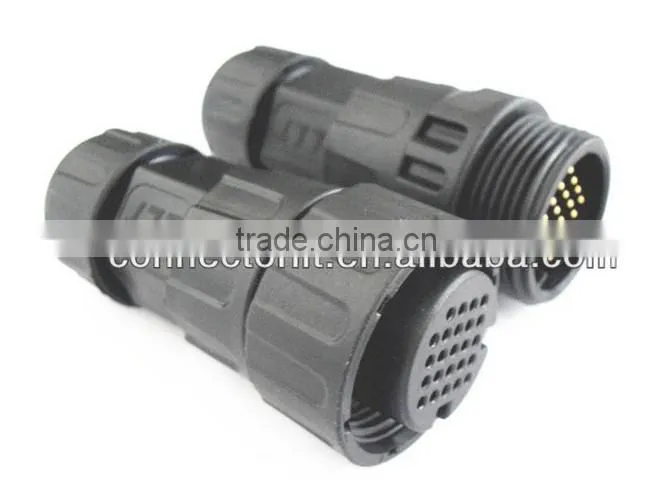 24 poles M25 cable to cable waterproof connector for signal transmission