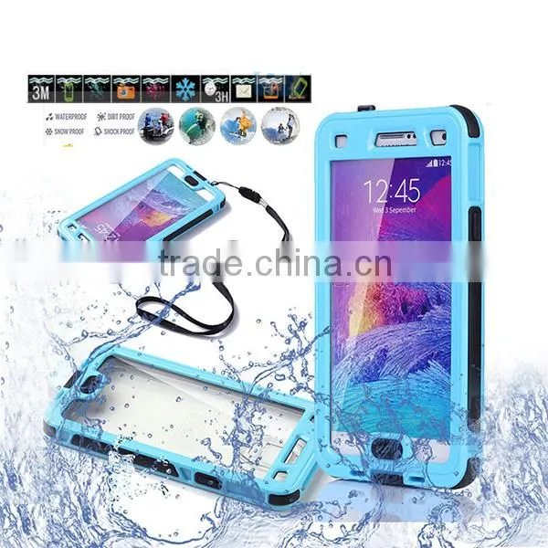 New Shockproof Waterproof Mobile Phone Case for Galaxy Note 4 With Button