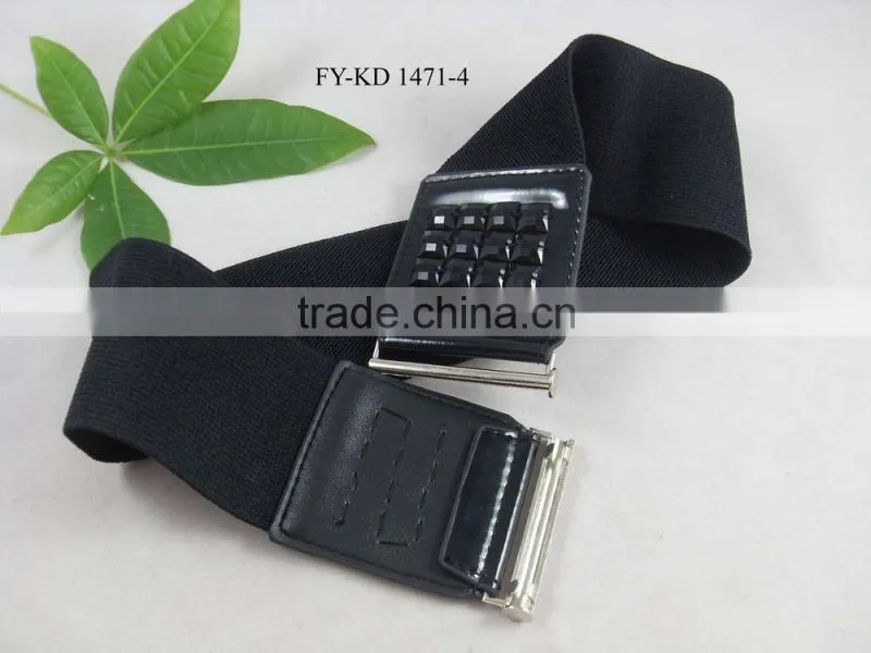 black acryl diamond elastic trouser belt