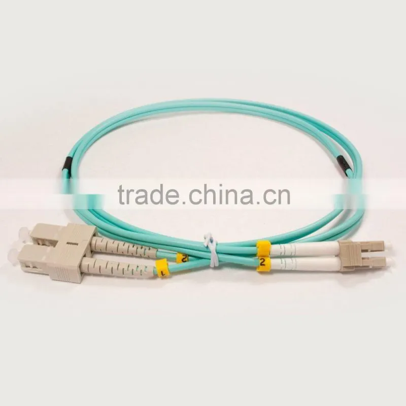 10Gb multimode 50/125 OM3 coring LC Aqua duplex fiber optic patch cord/patch cable/patch lead