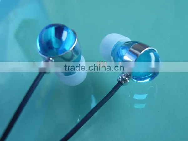 Transparent crystal studded earphone&earbud from factory