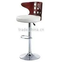 Black Leather Modern Wood Bar Chair for Home Use