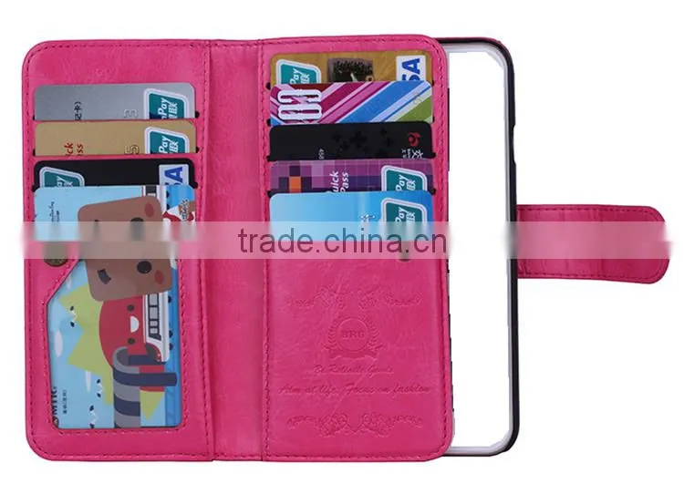 Universal Flip Separable PU/Genuine Leather Wallet Mobile Phone Case