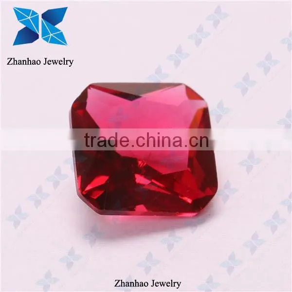 Alibaba express rough synthetic red glass gemstones for wedding dresses