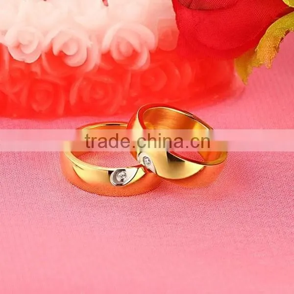 2016 Fashion High Quality Plating Gold Heart Zircon Rings