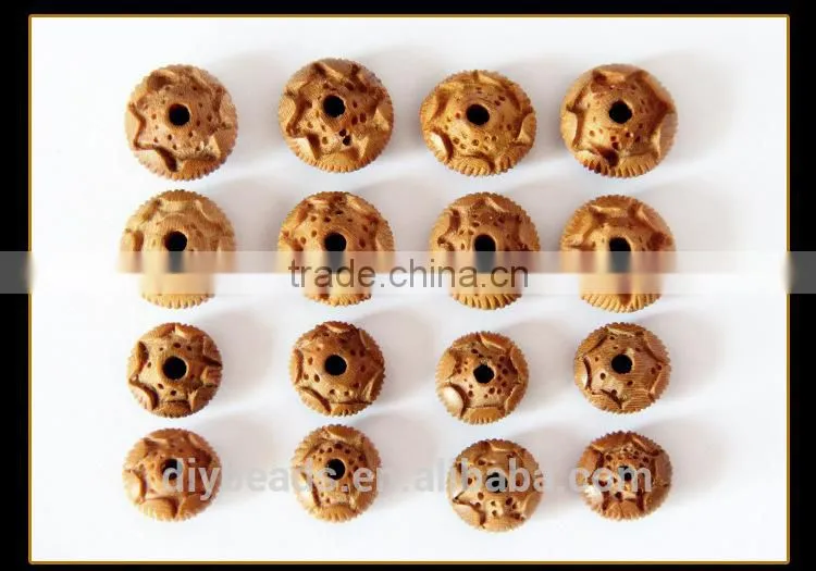 10x14mm lotus flower buddha wood round beads for bracelet making