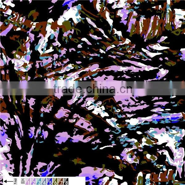 96 Polyester 4 Spandex Fabric, FDY Printed Spandex / Polyester Dress Fabric