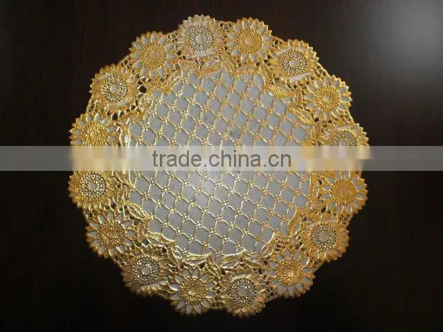 vinyl golden/silver printed table mat