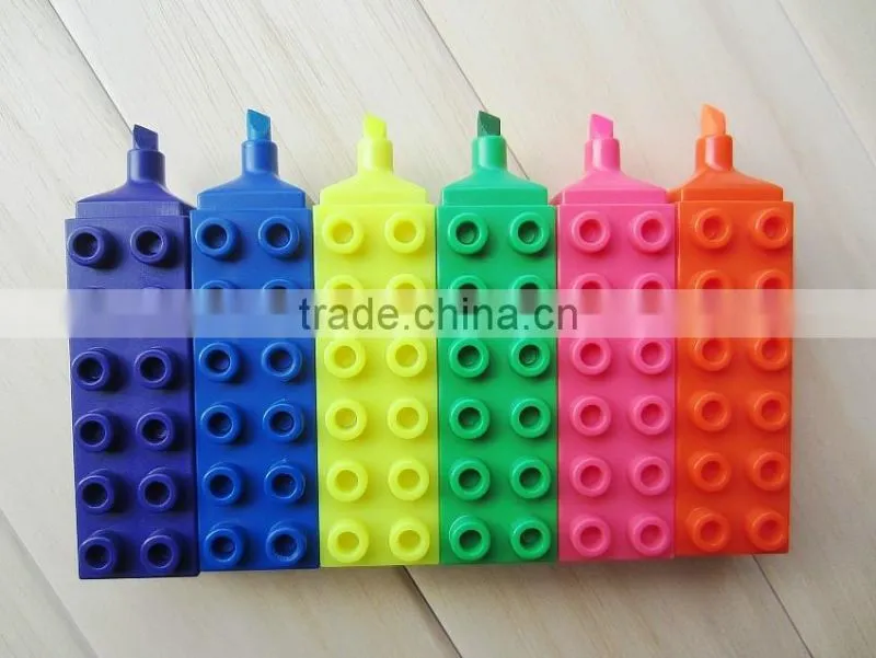 Customized promotional colorful Building Blocks Highlighter
