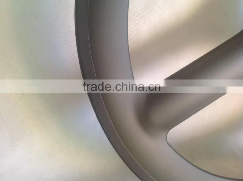 2015 New design 700c 3 spoke wheels carbon fiber T800 carbon tri-spoke wheels 3k glossy matte