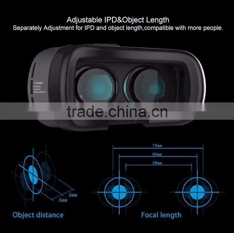 Best price VR BOX II 5 colors ,Virtual Reality Headset VR BOX CASE 3D Glasses 2.0+remote controller